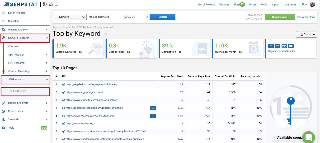 serpstat mejorar el posicionamiento web